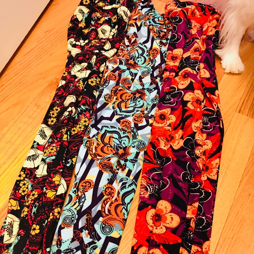 3 pair used leggings lularoe. Size one size